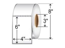 ETIQUETA DE PAPEL ESTÁNDAR , BLANCO BRILLANTE, TÉRMICA DIRECTA, MODELO Z-PERFORM 1000D, CON ADHESIVO ACRÍLICO, EN MEDIDA 4"X6" (10.16X15.24cm). ROLLO CON 1,000 ETIQUETAS.MARCA ZEBRA.  RESISTE UN AMPLIO RANGO DE TEMPERATURAS MÍNIMAS DESDE
