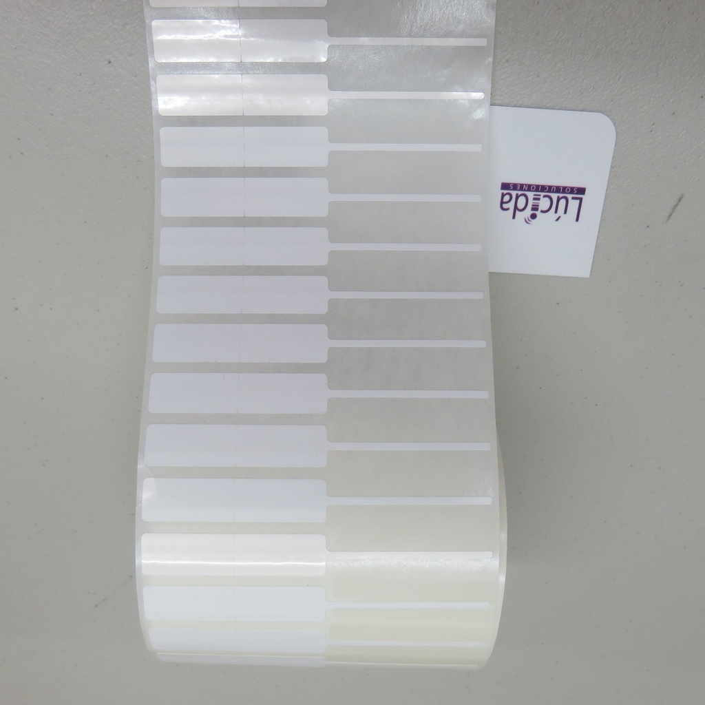 ETIQUETA SINTÉTICA TT PARA DESKTOP PARA JOYERIA 3.54"X.43" (90mm x 11mm) ROLLO C/4000 ETIQUETAS
