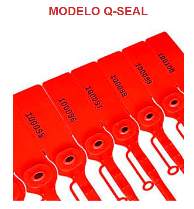 SELLO DE SEGURIDAD Q SEAL 40 CM COLOR ROJO. NUMERACIÓN GENÉRICA.