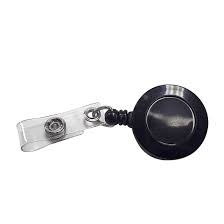 [281-0011] PORTAGAFETE PLASTICO NEGRO TIPO YOYO