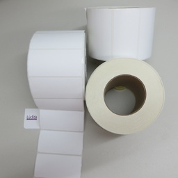 [102x051TT-ROLLO] ETIQUETA DE PAPEL DE TRANSFERENCIA BLANCO, PARA IMPRESIÓN DE TRANSFERENCIA TÉRMICA, CON ADHESIVO GENERAL. EN MEDIDA 4”X 2” (102X 51mm) PARA IMPRESORA INDUSTRIAL, MARCA NACIONAL. EN ROLLOS DE 1,700 ETIQUETAS CENTRO DE 3".