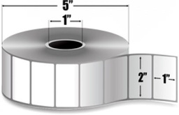 [10010028-ROLLO] ETIQUETA PAPEL ESTÁNDAR, BLANCO BRILLANTE, TÉRMICA DIRECTA, MODELO Z-PERFORM 2000D, CON ADHESIVO ACRÍLICO, MEDIDA 2"X1" (5.08X2.54cm), PARA IMPRESORA DESKTOP, ROLLO CON 2,340 ETIQUETAS. MARCA ZEBRA.