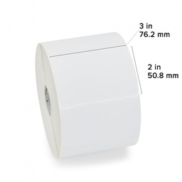 [10010029-ROLLO] ETIQUETA DE PAPEL ESTÁNDAR , BLANCO BRILLANTE, TÉRMICA DIRECTA, MODELO Z-PERFORM 2000D, EN MEDIDA 3"X 2" (7.62X 5.08cm), PARA IMPRESORA DESKTOP, ROLLO DE 1,240 ETIQUETAS. MARCA ZEBRA.