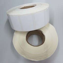 [32X22TT-2M-DESK-ROLLO] ETIQUETA PAPEL TRANSFERENCIA TÉRMICA,CON ADHESIVO ACRILICO PERMANENTE, MEDIDA 1.26”X 0.87 (3.20X 2.20cm) PARA IMPRESORA DESKTOP, ROLLO CON 2,000 ETIQUETAS, CENTRO 1.5”. MARCA NACIONAL.