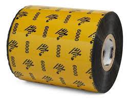 [06000BK11045-ROLLO] RIBBON BASE CERA SERIE 06000,  PARA IMPRESORA INDUSTRIAL, EN MEDIDA 4"X450 Mts (110mm x 450m, MARCA ZEBRA.